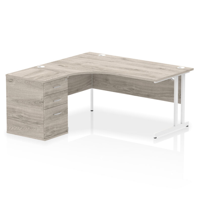 Pace 1600mm Cantilever Left Crescent Desk Workstation - Image 9