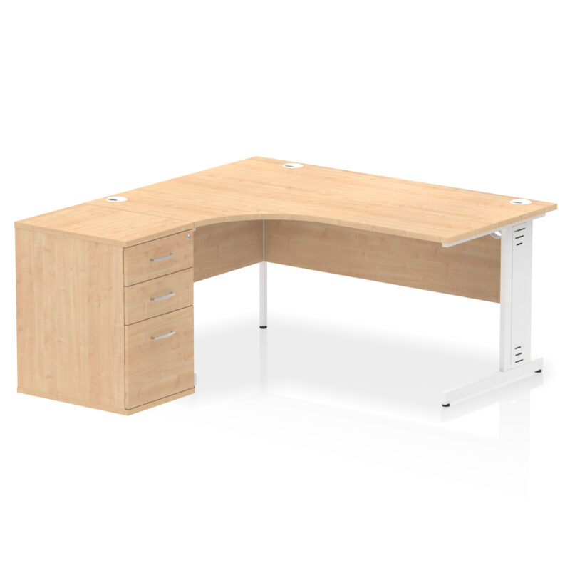 Pace 1600mm Cable Managed Left Crescent Desk Workstation - Image 15