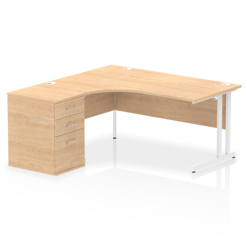 Pace 1600mm Cantilever Left Crescent Desk Workstation - Image 15