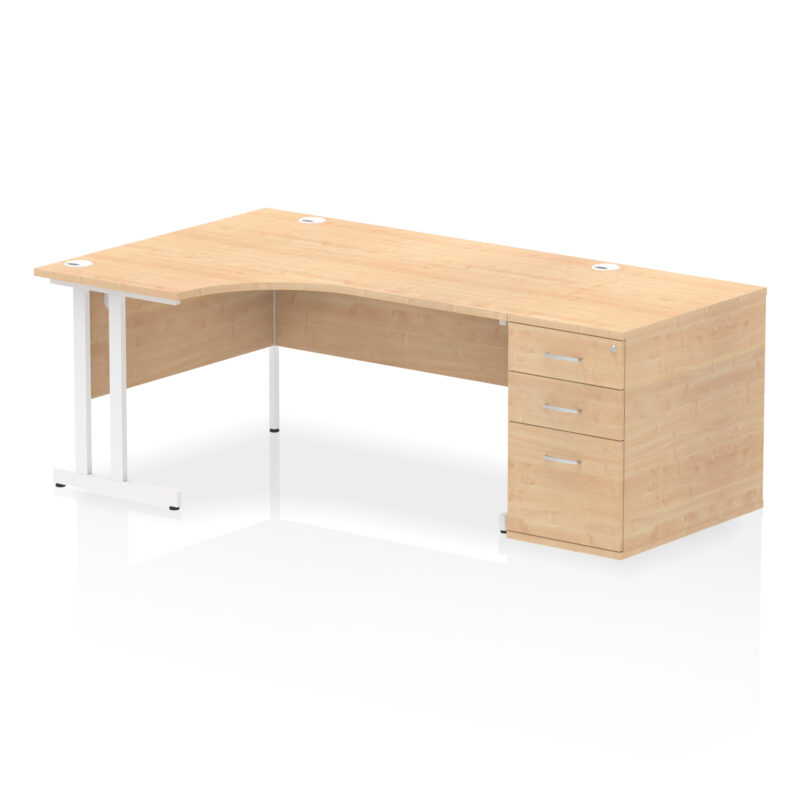 Pace 1600mm Cantilever Left Crescent Desk Workstation - Image 18