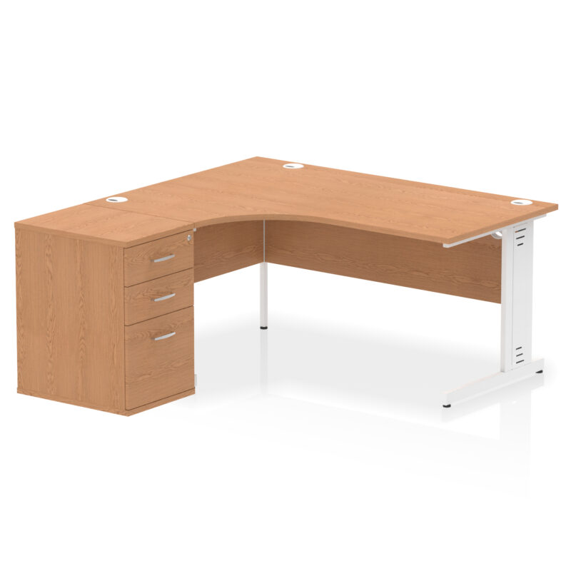 Pace 1600mm Cable Managed Left Crescent Desk Workstation - Image 21