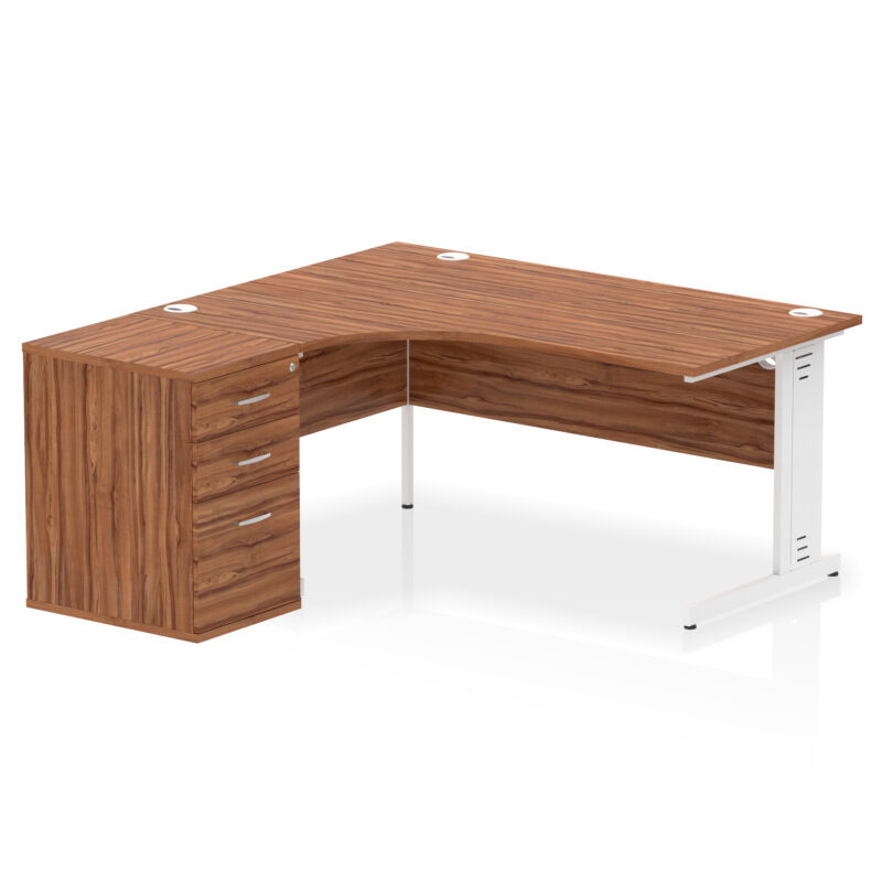 Pace 1600mm Cable Managed Left Crescent Desk Workstation - Image 27