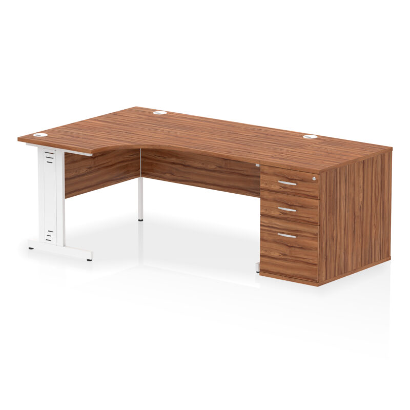 Pace 1600mm Cable Managed Left Crescent Desk Workstation - Image 30