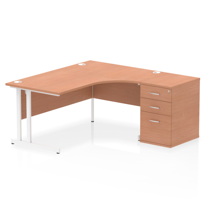Pace 1600mm Cantilever Right Crescent Desk Workstation - Image 3