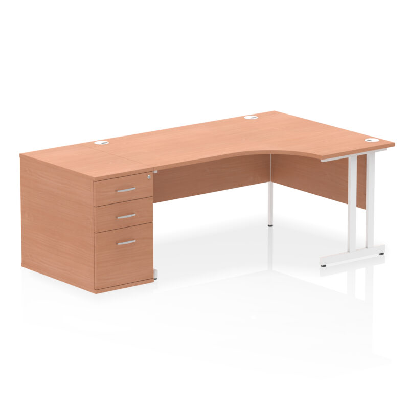 Pace 1600mm Cantilever Right Crescent Desk Workstation - Image 6