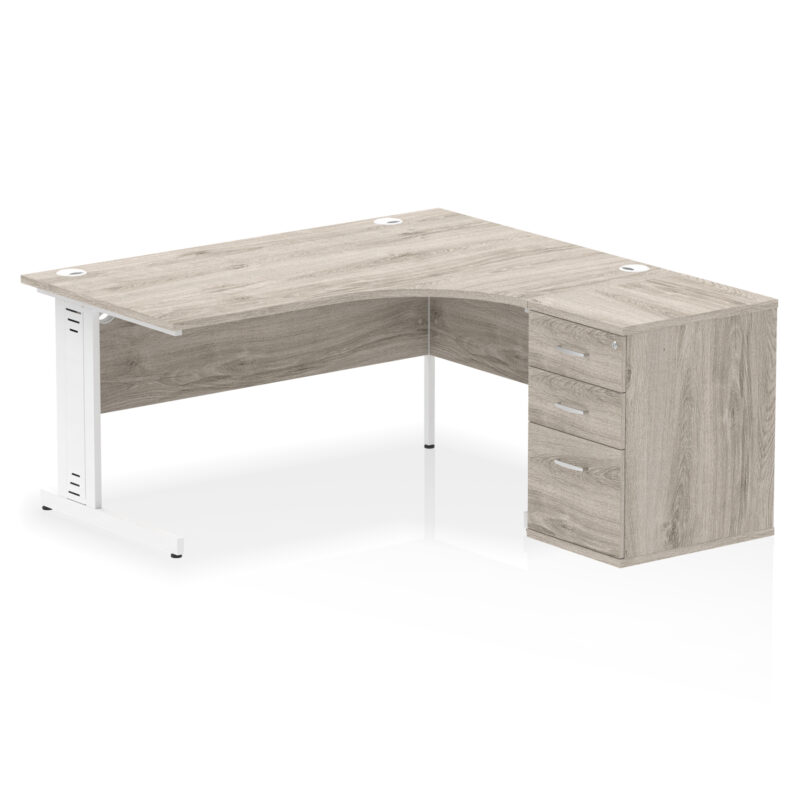 Pace 1600mm Cable Managed Right Crescent Desk Workstation - Image 9