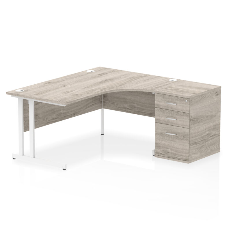 Pace 1600mm Cantilever Right Crescent Desk Workstation - Image 9