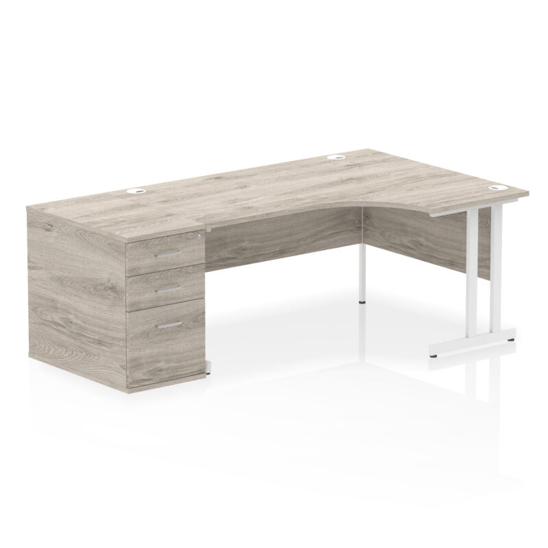 Pace 1600mm Cantilever Right Crescent Desk Workstation - Image 12