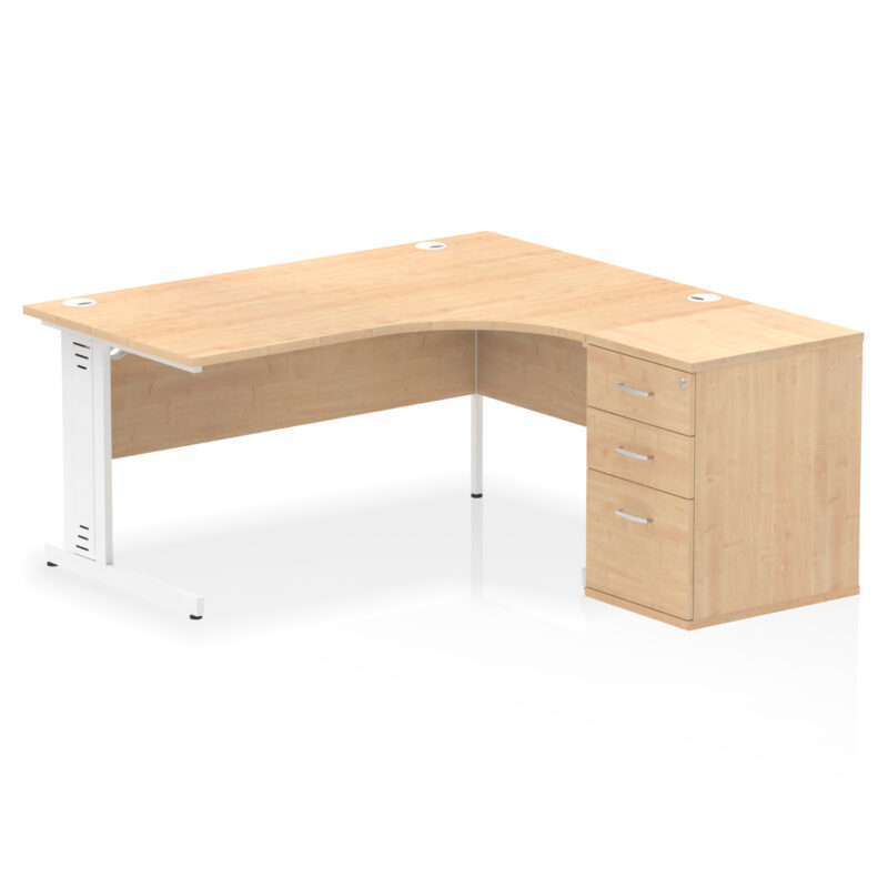 Pace 1600mm Cable Managed Right Crescent Desk Workstation - Image 15