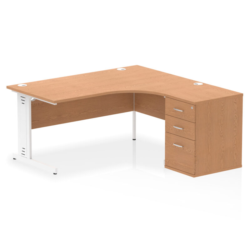 Pace 1600mm Cable Managed Right Crescent Desk Workstation - Image 21