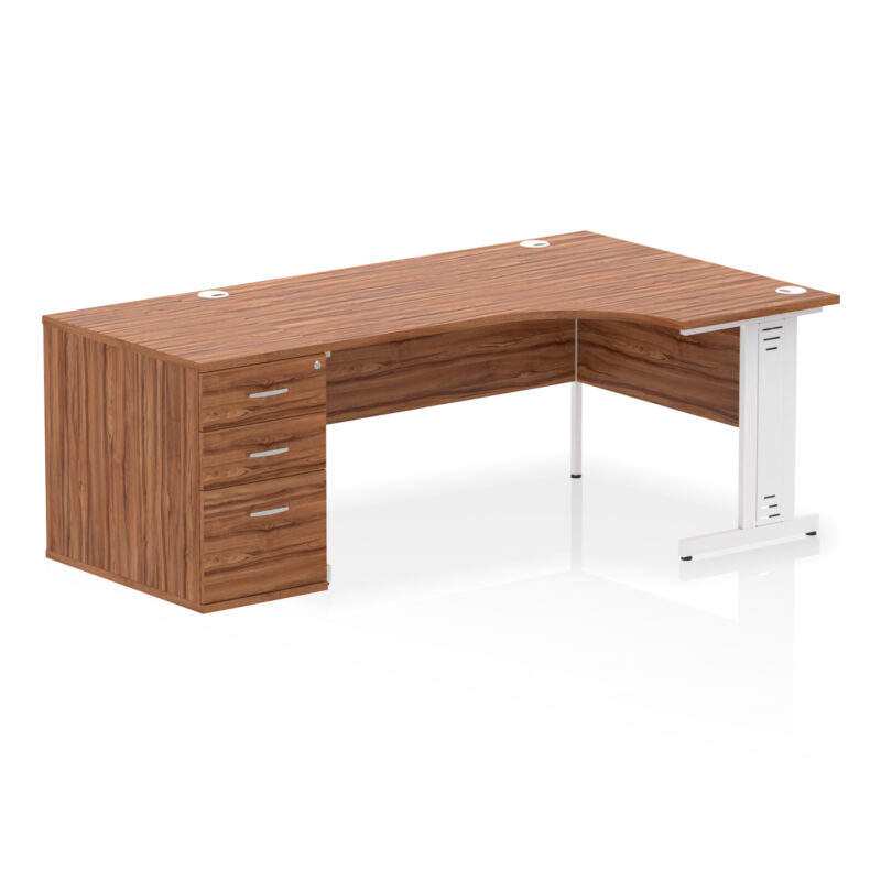 Pace 1600mm Cable Managed Right Crescent Desk Workstation - Image 30