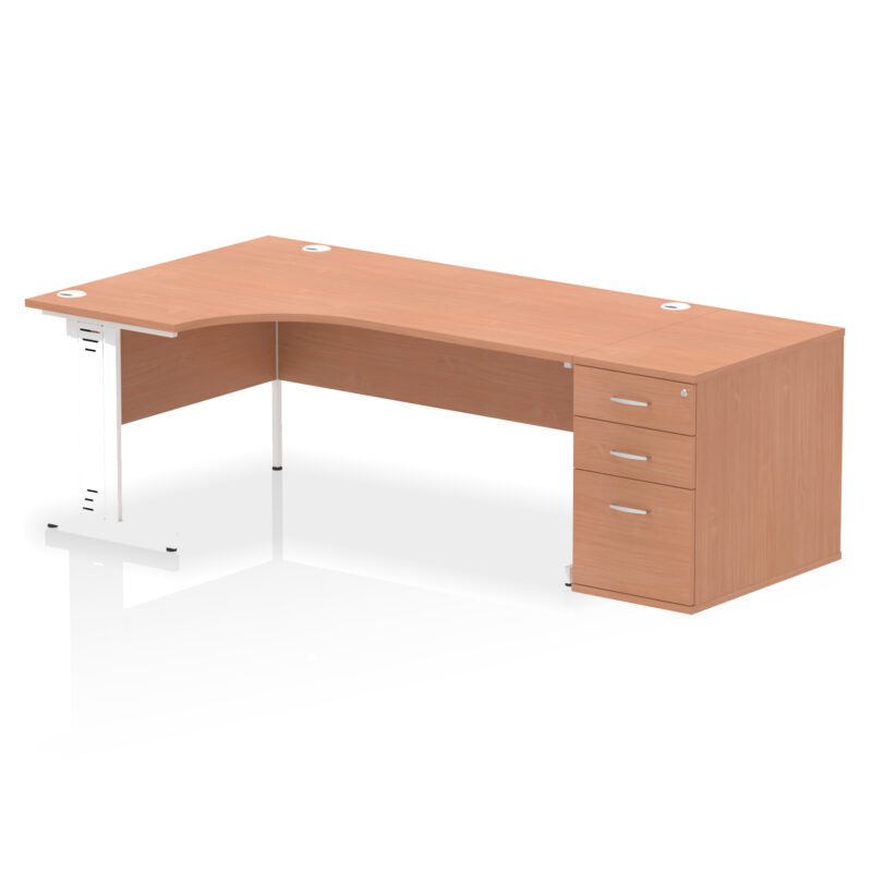 Pace 1800mm Cable Managed Left Crescent Desk Workstation - Image 6