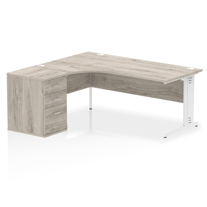 Pace 1800mm Cable Managed Left Crescent Desk Workstation - Image 9