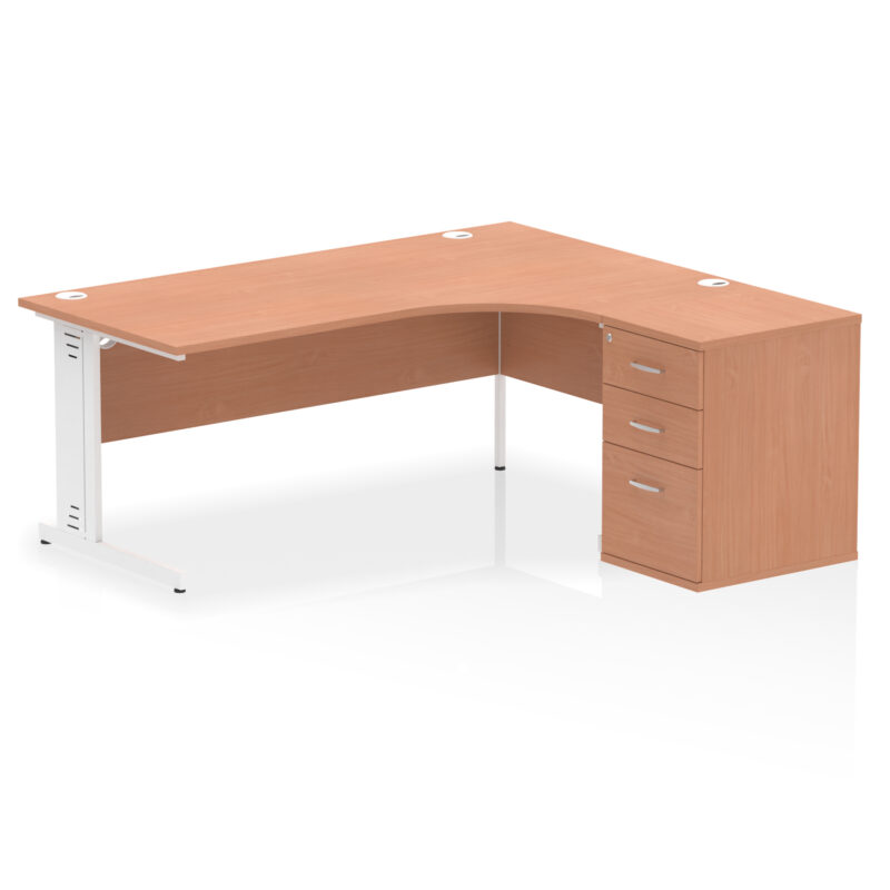 Pace 1800mm Cable Managed Right Crescent Desk Workstation - Image 3