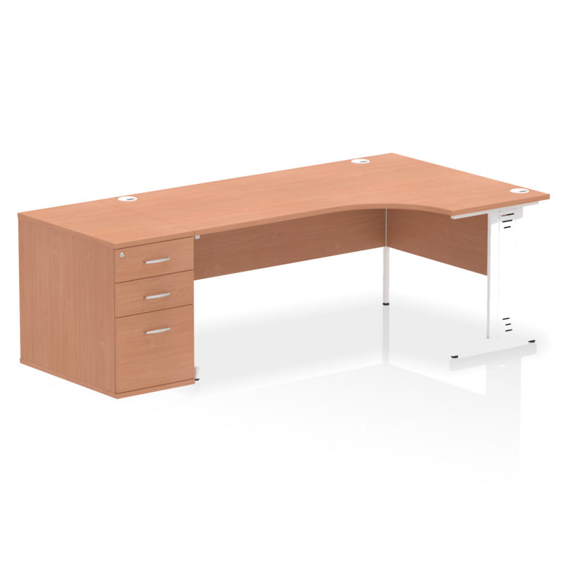 Pace 1800mm Cable Managed Right Crescent Desk Workstation - Image 6
