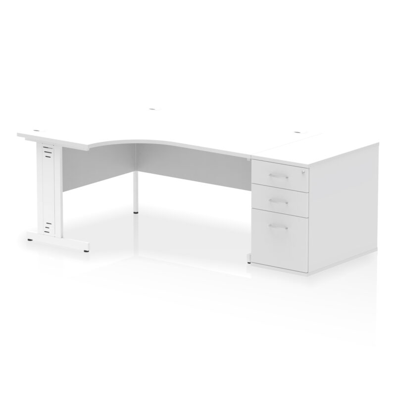 Pace 1600mm Cable Managed Left Crescent Desk Workstation - Image 36