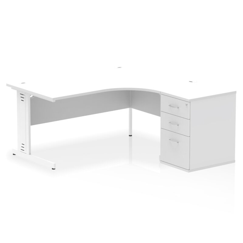 Pace 1600mm Cable Managed Right Crescent Desk Workstation - Image 33