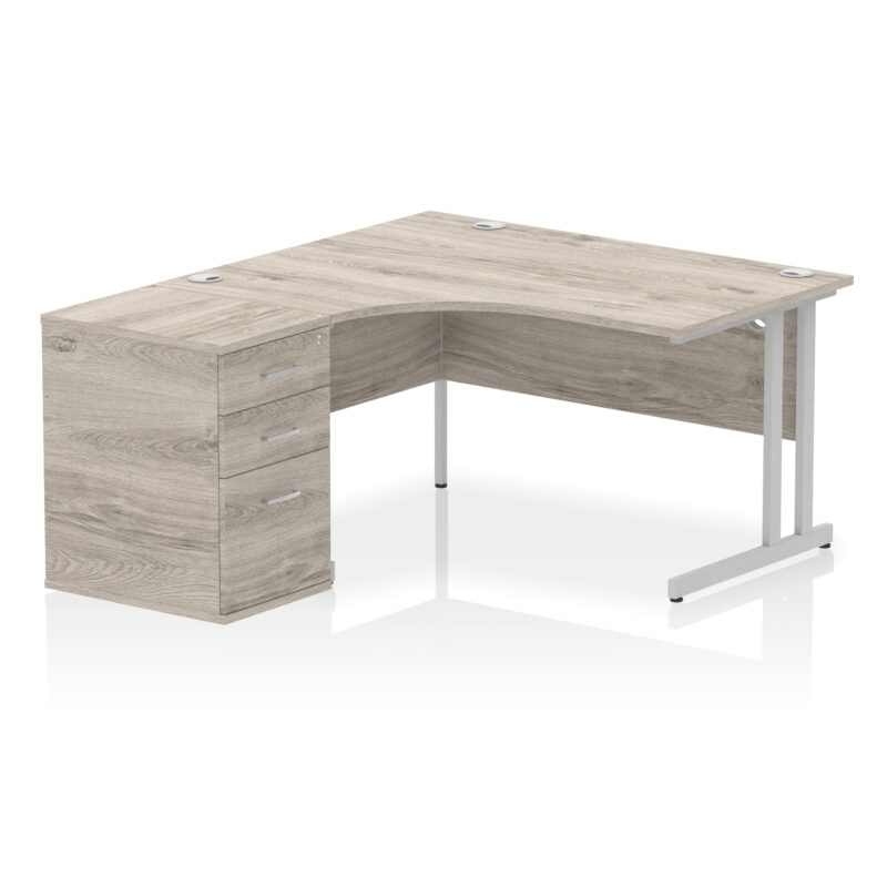 Pace 1400mm Cantilever Left Crescent Desk Workstation - Image 7