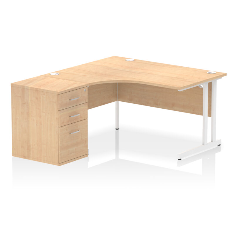 Pace 1400mm Cantilever Left Crescent Desk Workstation - Image 14