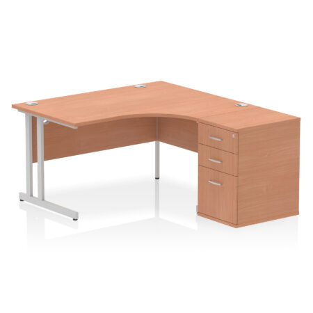 Pace 1400mm Cantilever Right Crescent Desk Workstation