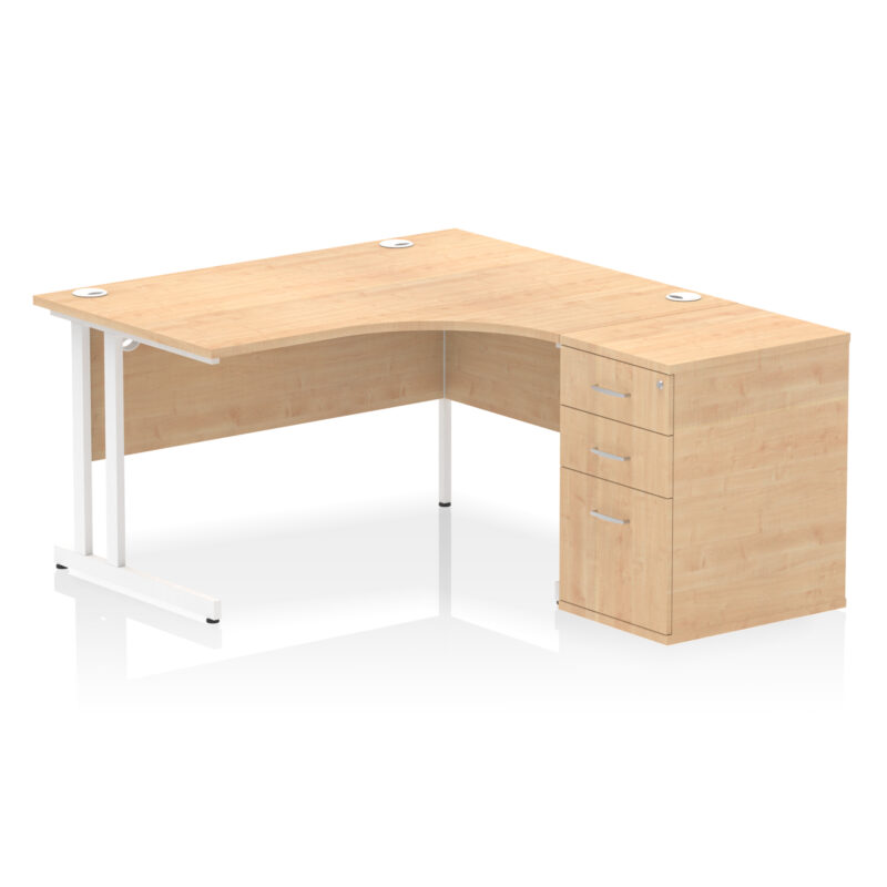 Pace 1400mm Cantilever Right Crescent Desk Workstation - Image 14