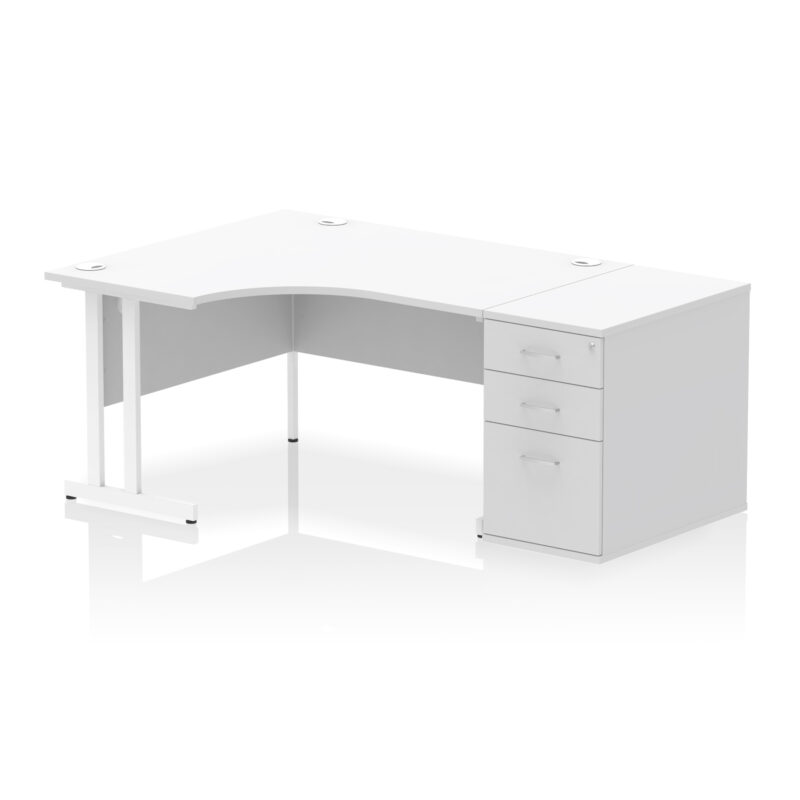 Pace 1400mm Cantilever Left Crescent Desk Workstation - Image 35