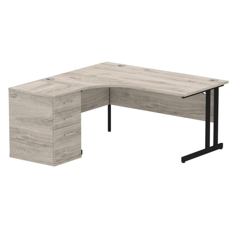 Pace 1600mm Cantilever Left Crescent Desk Workstation - Image 7