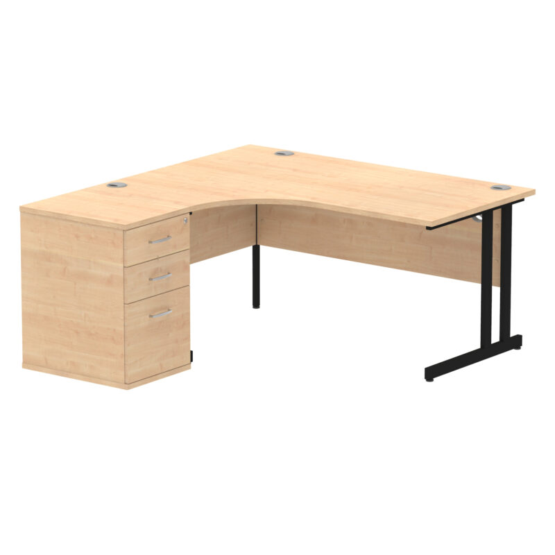 Pace 1600mm Cantilever Left Crescent Desk Workstation - Image 13