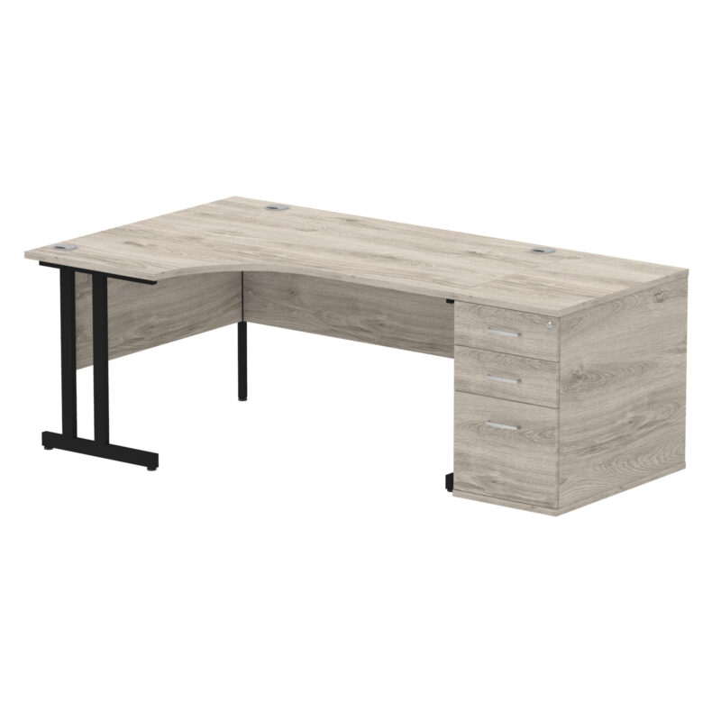 Pace 1600mm Cantilever Left Crescent Desk Workstation - Image 10