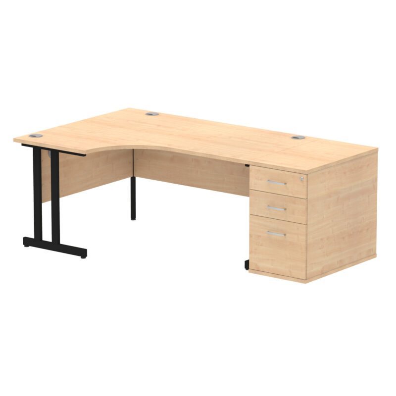 Pace 1600mm Cantilever Left Crescent Desk Workstation - Image 16