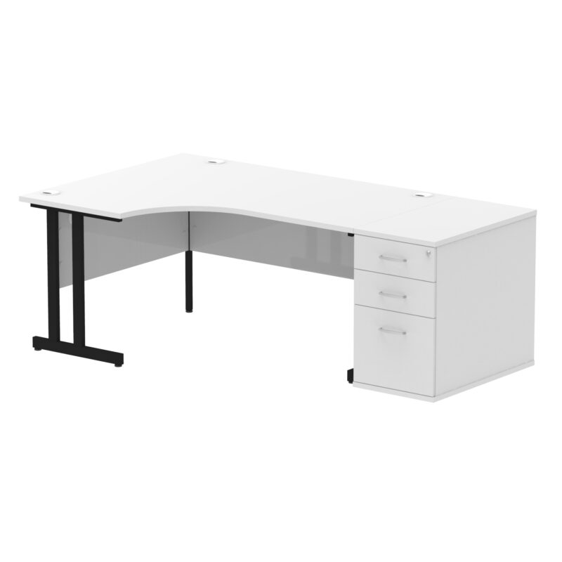 Pace 1600mm Cantilever Left Crescent Desk Workstation - Image 34