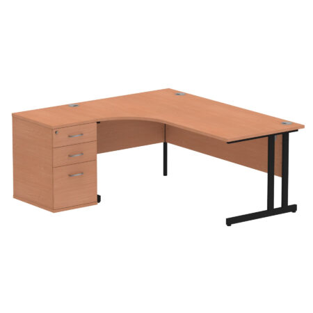 Pace 1800mm Cantilever Left Crescent Desk Workstation