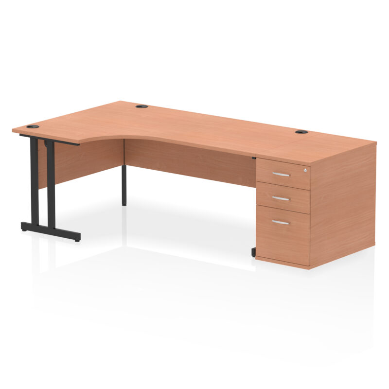 Pace 1800mm Cantilever Left Crescent Desk Workstation - Image 4