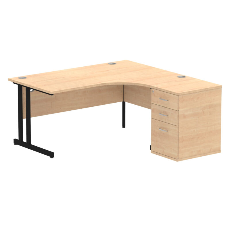 Pace 1600mm Cantilever Right Crescent Desk Workstation - Image 13