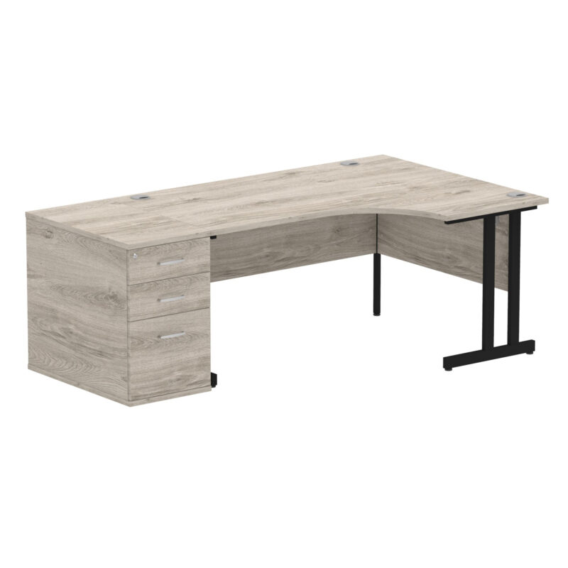 Pace 1600mm Cantilever Right Crescent Desk Workstation - Image 10