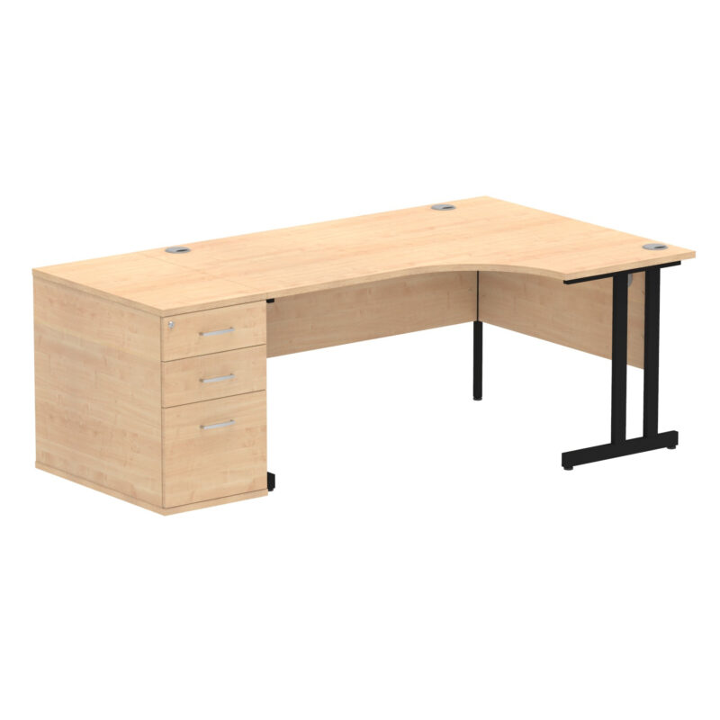 Pace 1600mm Cantilever Right Crescent Desk Workstation - Image 16
