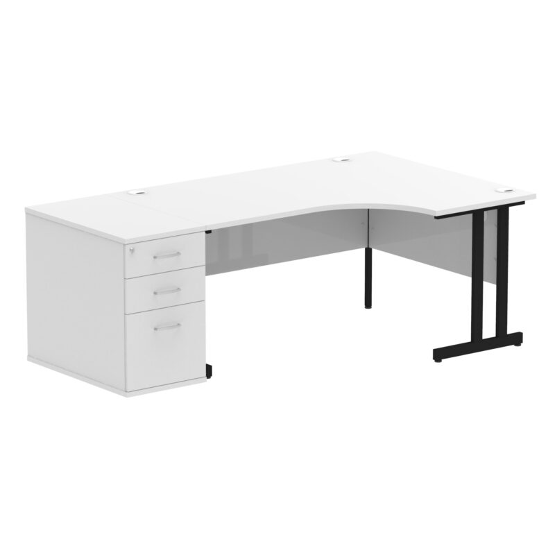 Pace 1600mm Cantilever Right Crescent Desk Workstation - Image 34