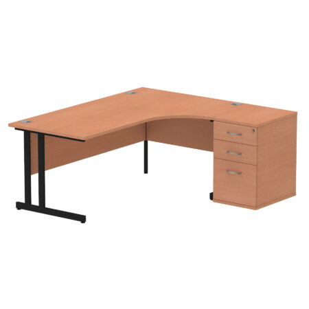 Pace 1800mm Cantilever Right Crescent Desk Workstation