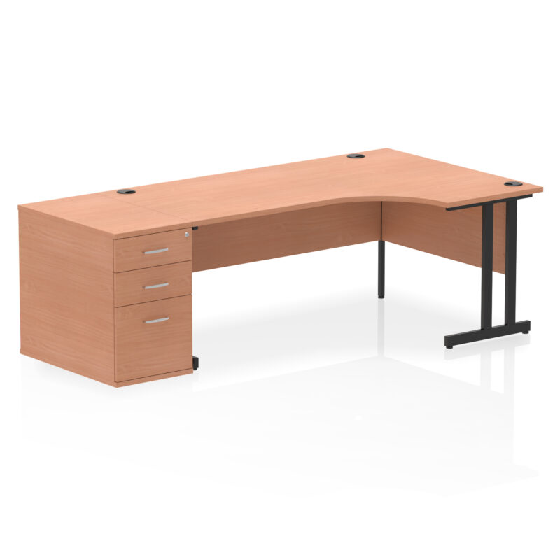 Pace 1800mm Cantilever Right Crescent Desk Workstation - Image 4