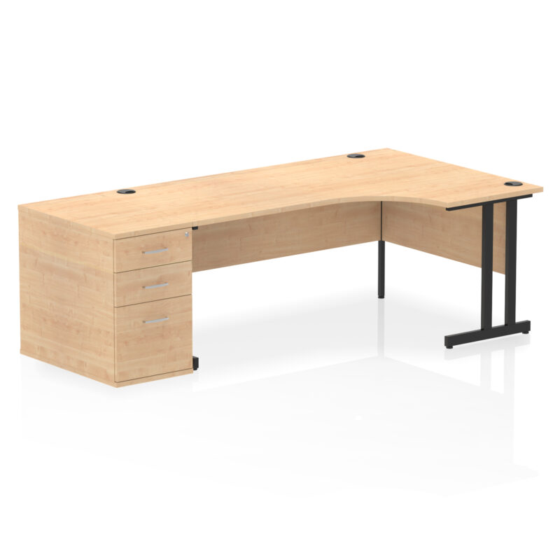Pace 1800mm Cantilever Right Crescent Desk Workstation - Image 16