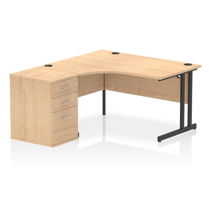 Pace 1400mm Cantilever Left Crescent Desk Workstation - Image 15