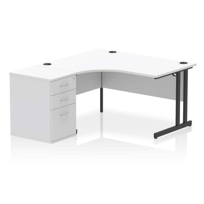 Pace 1400mm Cantilever Left Crescent Desk Workstation - Image 33