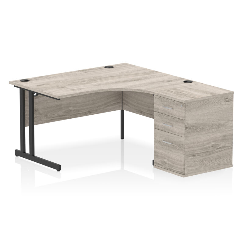 Pace 1400mm Cantilever Right Crescent Desk Workstation - Image 9