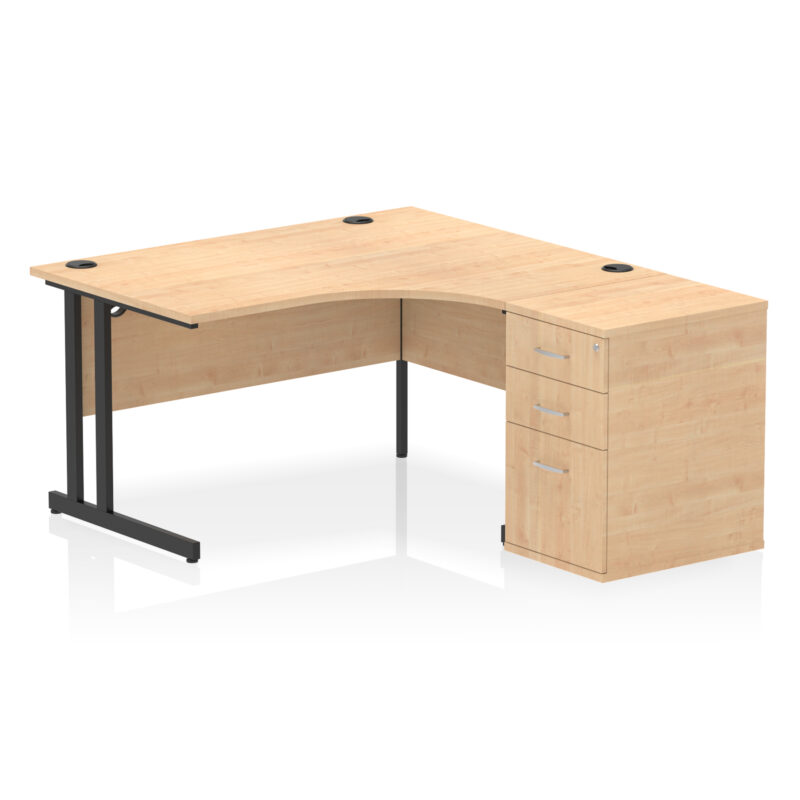 Pace 1400mm Cantilever Right Crescent Desk Workstation - Image 15