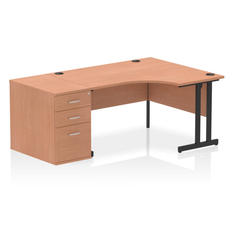 Pace 1400mm Cantilever Right Crescent Desk Workstation - Image 6