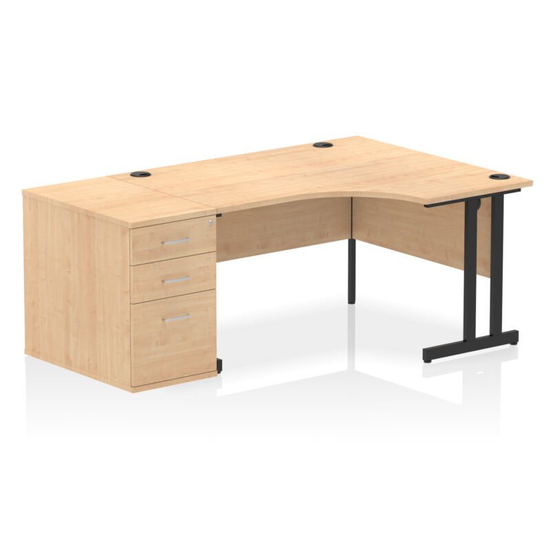 Pace 1400mm Cantilever Right Crescent Desk Workstation - Image 18