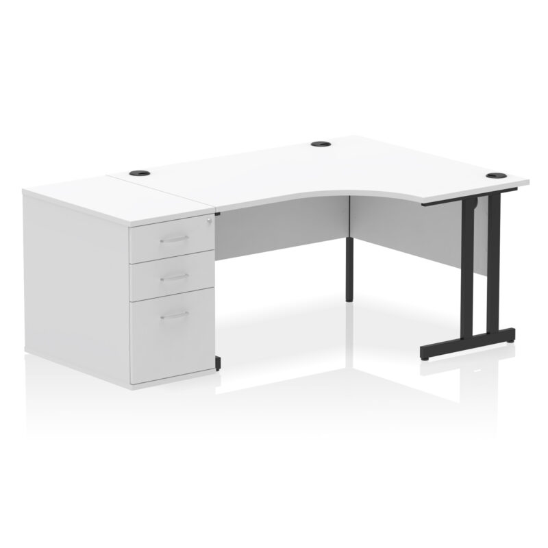 Pace 1400mm Cantilever Right Crescent Desk Workstation - Image 36