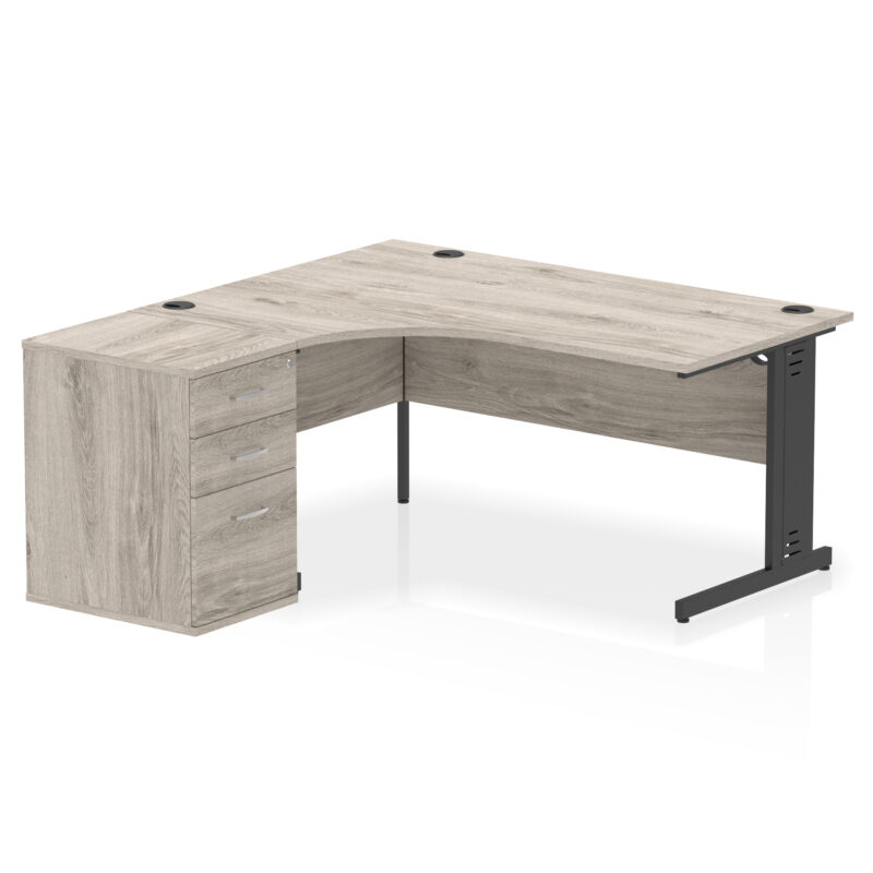 Pace 1600mm Cable Managed Left Crescent Desk Workstation - Image 8