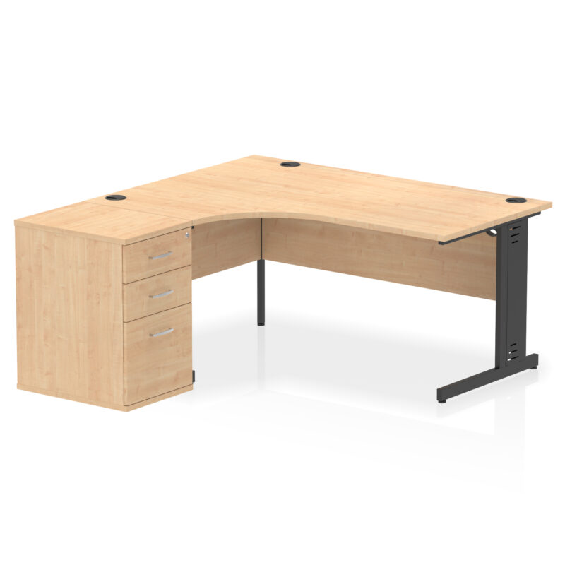 Pace 1600mm Cable Managed Left Crescent Desk Workstation - Image 14