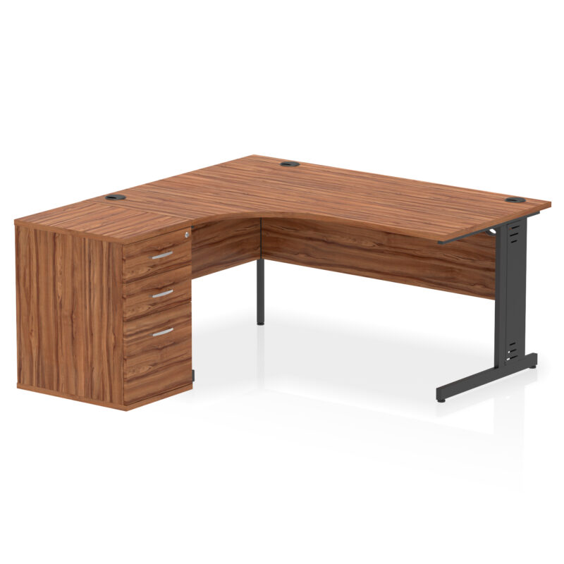 Pace 1600mm Cable Managed Left Crescent Desk Workstation - Image 26